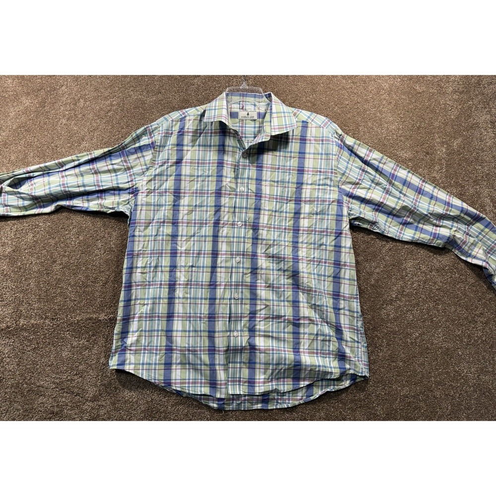 Southern Pines Mens XL Casual Button Down Colorful‎ Plaid - 100% Cotton